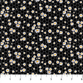Lavender Market Mini Daisy Black (Sold By 1/2 Meter)